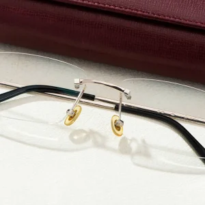 Gọng 3 mảnh Cartier Double C  vàng đúc